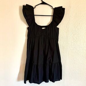 Abercrombie & Fit Black Ruffle Sleeve Dress